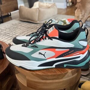 Puma Men's Black, White, and Orange Sneakers